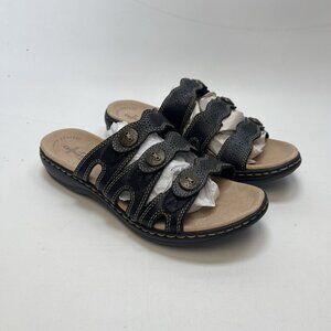 Clarks Collection Laurieann Ayla Sandals Wom Size 10 M Black Boho Artsy Retro